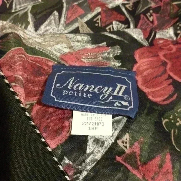 Vintage Nancy II Petite women's 18P floral blazer shoulder pads lightweight - Picture 3 of 8